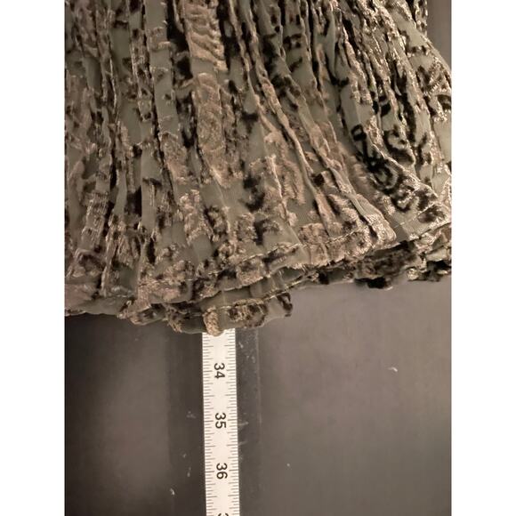 VTG Lucia Lukken Womens Broomstick Skirt Medium Green Velvet Whimsigoth Witchy - Picture 6 of 7